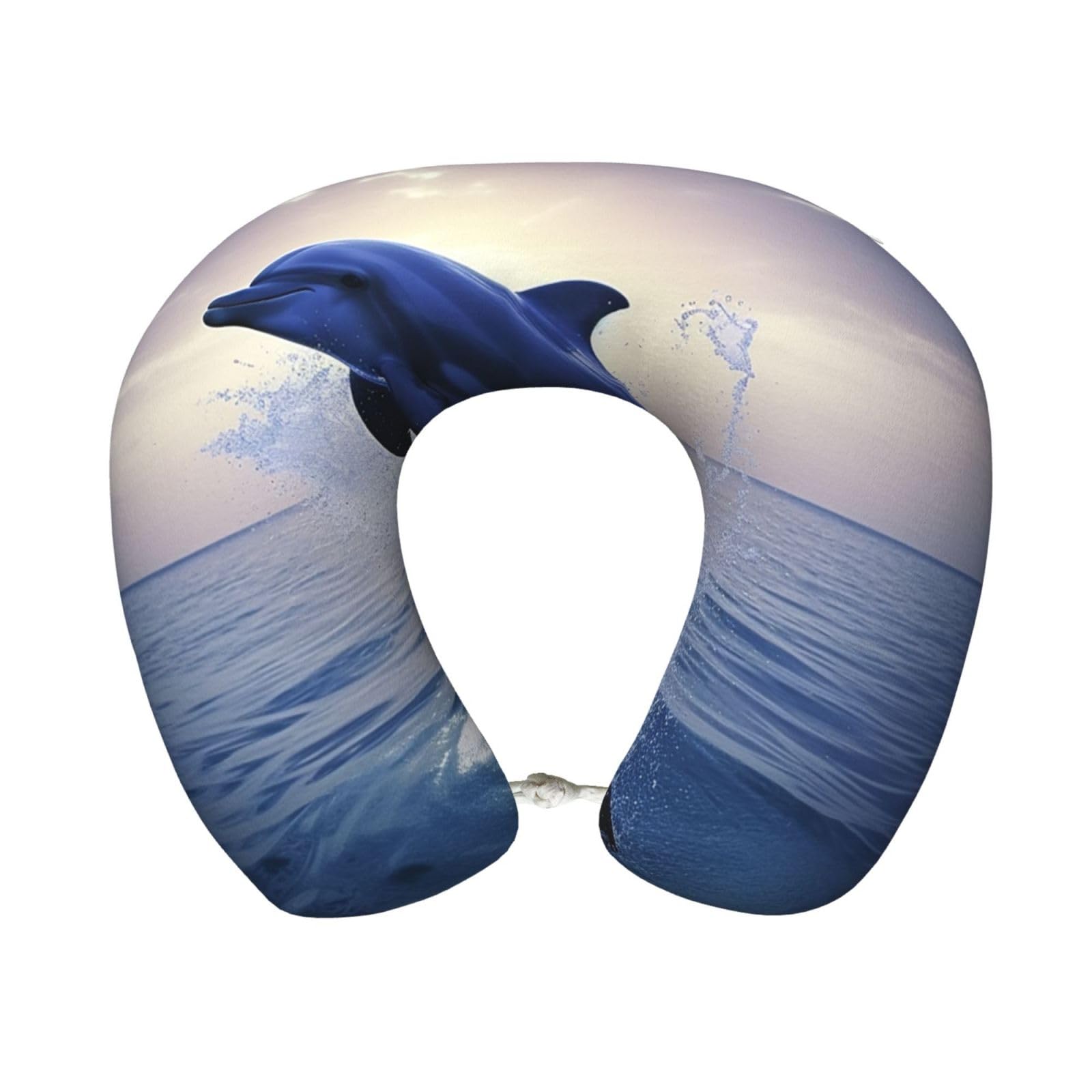 peiyeety Elegant Dolphin Travel Pillow Memory Foam - Comfortable U Shape Neck Pillows for Sleeping, Neck and Head Support Portable Airplane Pillow Adjustable Flight Pillow, Washable Cover