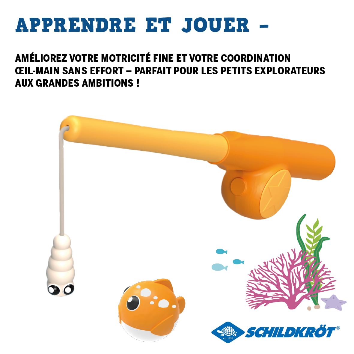 Schildkröt Jeu de Pêche Magnétique | pour Intérieur et Extérieur | Canne Télescopique Incluse | Jouet Éducatif et Amusant | Développement de la Coordination | À Partir de 3 Ans