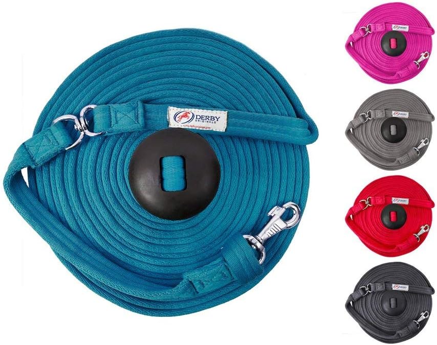 Premium Horse Training Super Soft Grip Swivel Lunge Line with Rubber Stopper with 6 Month Warranty and Replaceable Snap