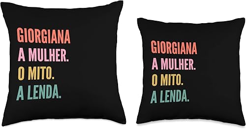 Miniatura 3 de Designs De Nomes Engraçados Para Mulher Funny Portuguese First Name Design-Giorgiana Throw Pillow 16x16 Multicolor