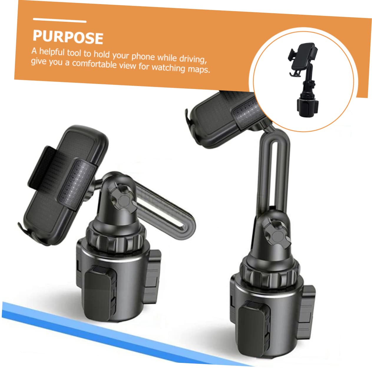 Auto Regolabile Supporto Telefono Veicolo con Base Estensibile Compatibile con Bicchieri Auto e Camion Facile Installazione e Angolo Adattabile