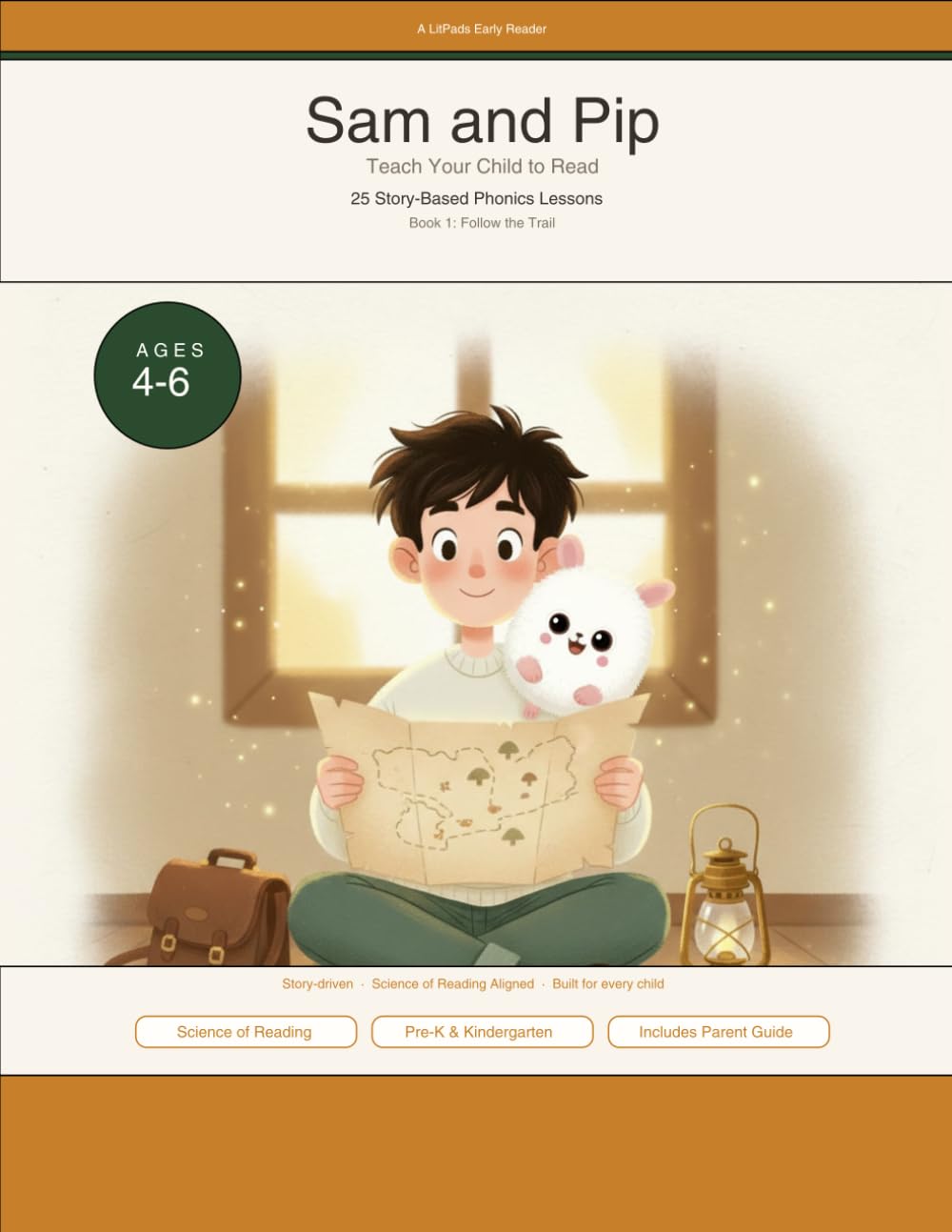 Teach Your Child to Read with Sam and Pip: A Story-Based Phonics Workbook for Kids Ages 4-6 | 25 Science of Reading Lessons to Master Letter Sounds ... Trail) (The Sam and Pip Phonics Adventure)