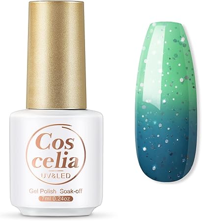 Amazon Coscelia ジェルネイル カメレオンネイル 温度によって変色可能 温度により色が変化 ブルー グリーン 単品 自宅ネイル Coscelia ジェルネイル 通販