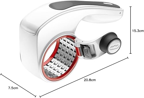 Vista 62 de Zyliss Rallador rotativo grabado con ácido de queso con tambores finos y gruesos, 1 paquete, color blanco