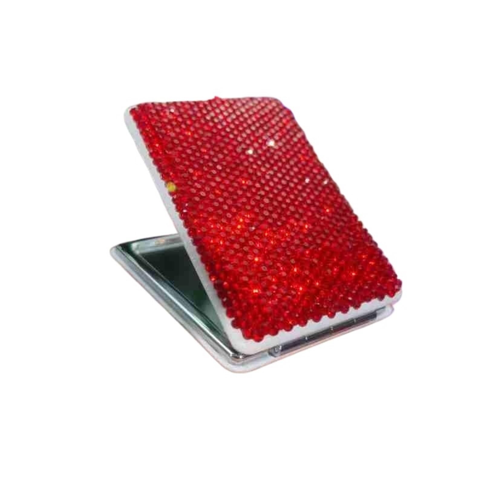 EXKURPOO Compact Mirror Makeup Mirror Portable Hand Pocket Double Sided Fold Handheld Salon Compact Mirrors Beauty Tool for home(Red)