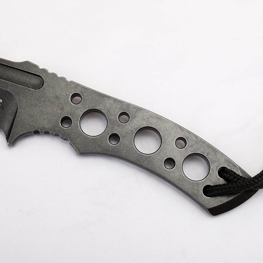 BD05 Fixed Blade Knife 14c28n Steel Blade All-in-one handle full handle EDC tool straight knife for work camping hunting (One-piece steel black)