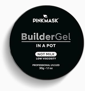 PINK MASK Builder Gel in a Pot 30g Not Milk, Nail Extension/Strengthener in a Pot, Hard Gel for Nails, Sculpting UV/LED Acrylic Manicure Nail Art