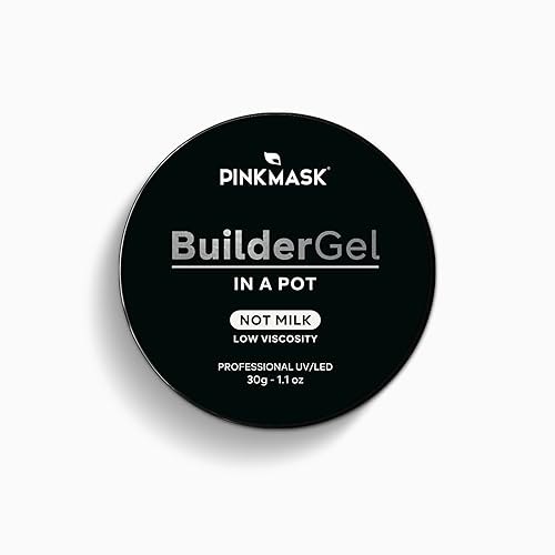PINK MASK Builder Gel in a Pot 1.06 oz (30 g), no leche, extensión de uñas o fortalecedor en una olla, gel duro para uñas, esculpir uñas de acrílico