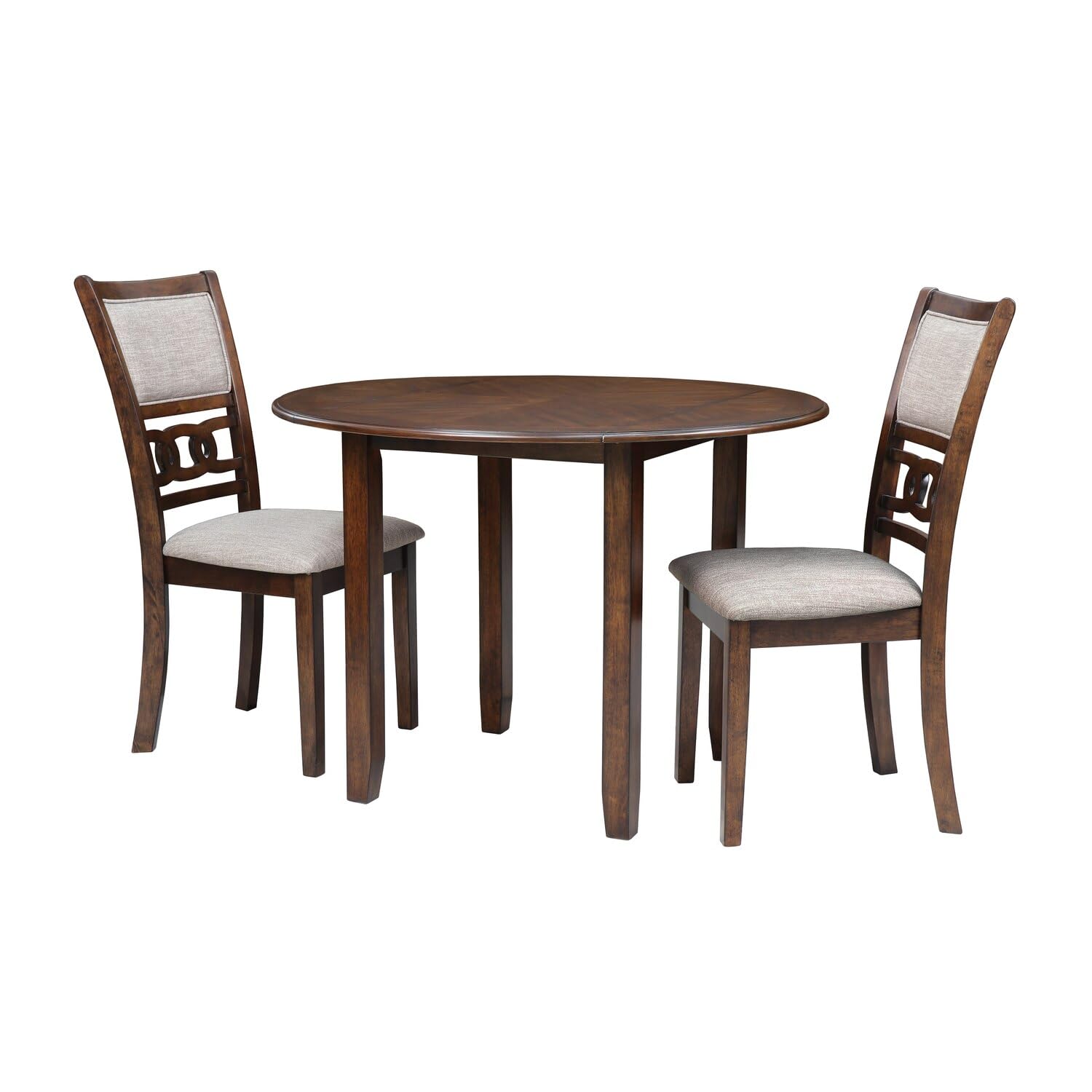 New Classic Furniture Gia 3-Piece Drop Leaf Dining Table Set with 2 Chairs, 42-Inch, Cherry