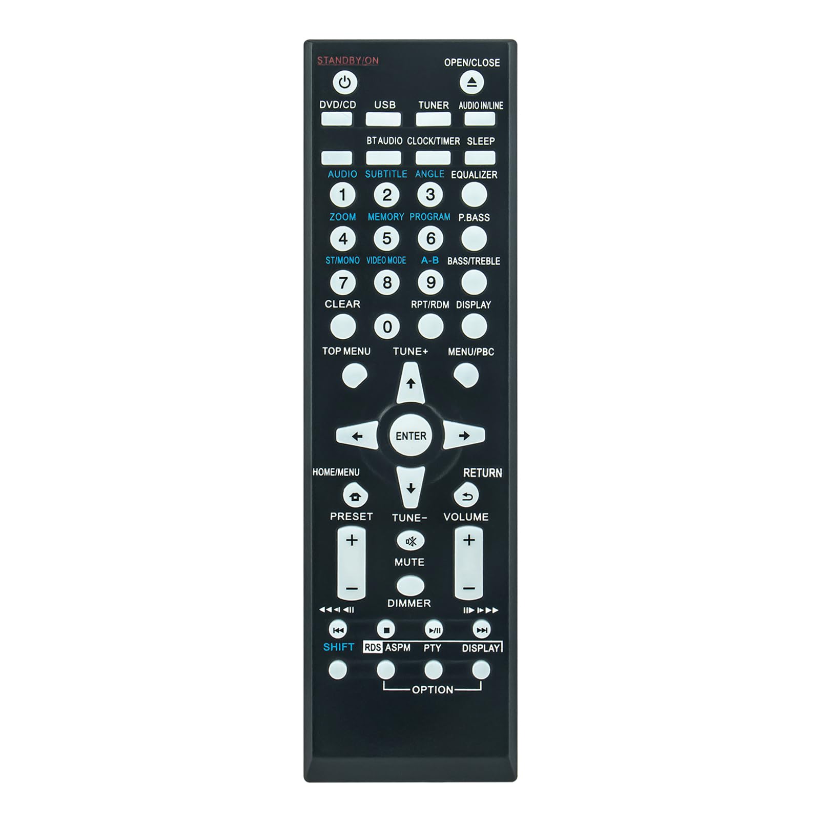 VINABTYAXD7710 Replacement Remote Control Compatible with Pioneer Audio Microsystem X-HM21 X-HM211 XH-HM31 X-HM41 X-HM31V-K X-hm31v-s X-hm31v-k X-HM32V-K X-hm32v-s X-HM32VD-k X-HM31DAB-k