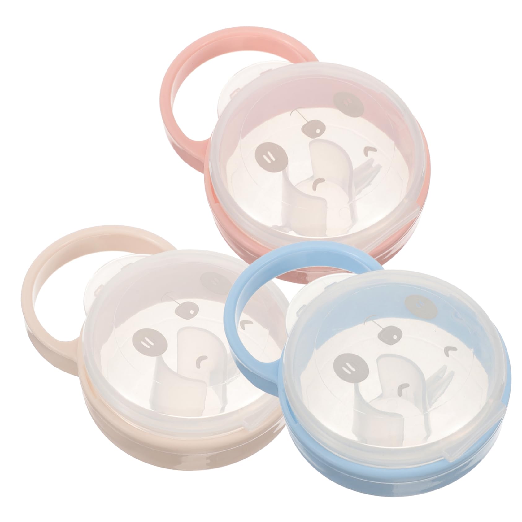 ifundom Pacifier Box for Baby Boys 3pcs Pacifier Cases Cover Organizer Handle for Stroller Bag Diaper