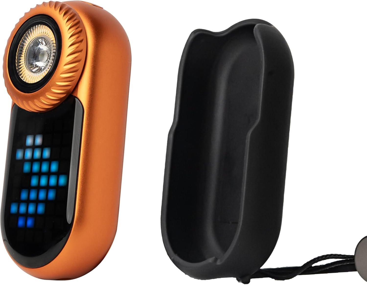LOOPDOT EDC Flashlight（with Dotcase）– Rechargeable Small and Powerful LED Flashlight with RGB Pixel Display, Interactive Games, Adjustable Brightness – Cool Gadget Gift for Kids & Adults (Orange)