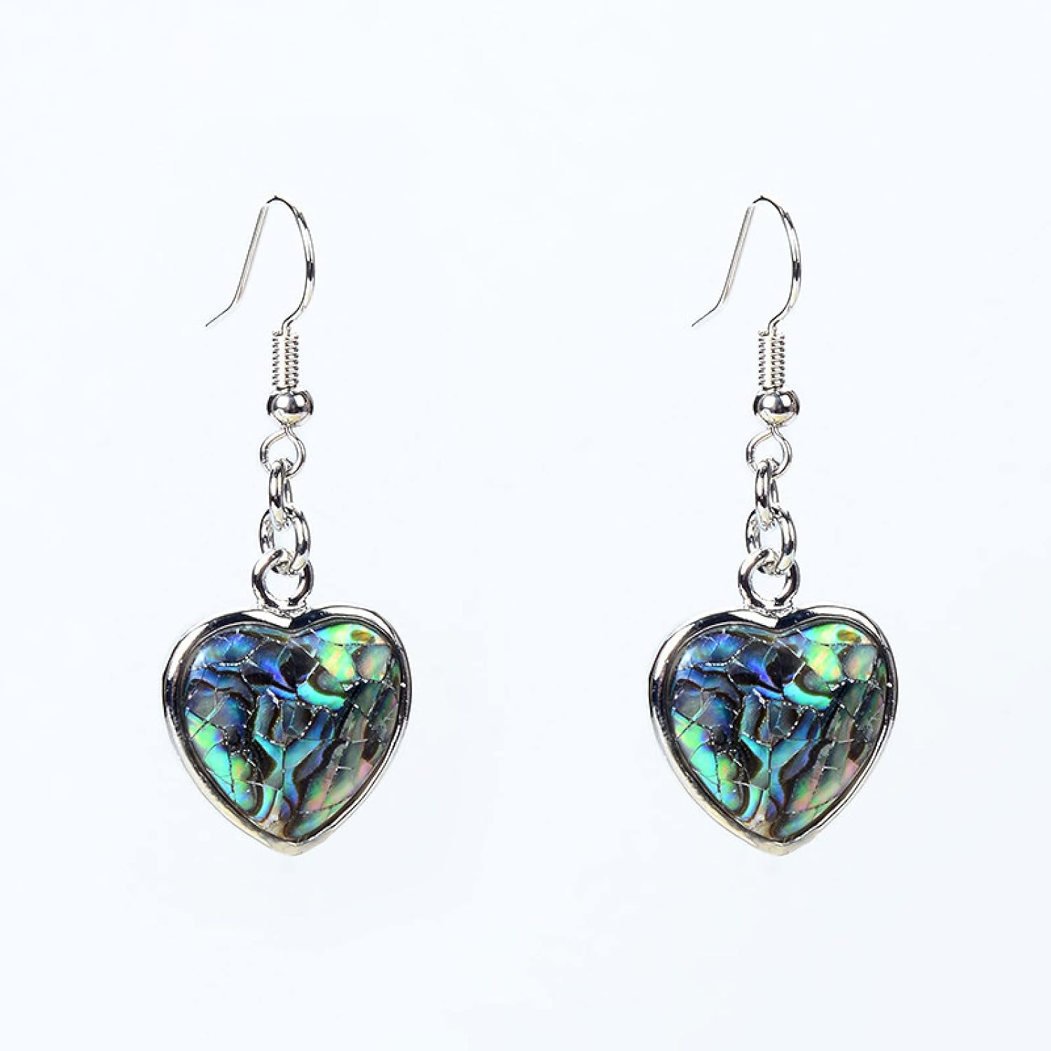 Ice Crack Natural Pearl Shell Ethnic Drop Earring for Women Ladies Simple Heart Shape Dangle Earrings,03 image 4