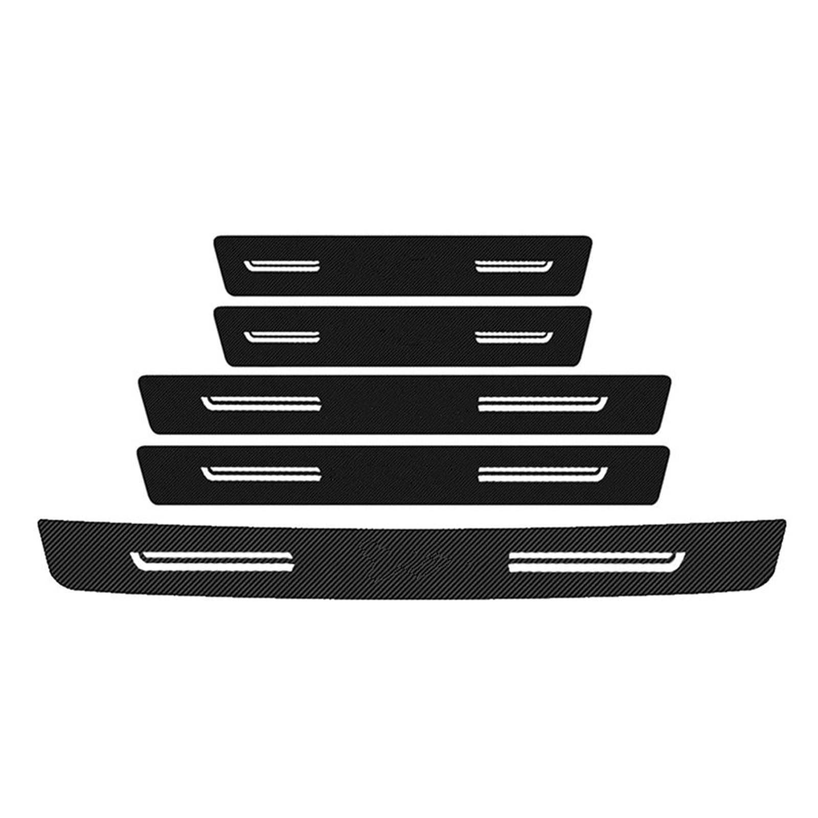 Carbon Fiber Leather for Opel for Zafira 2021 2020 2019 2018 2017 Car Door Threshold Sill Protector Sticker Rear Trunk Bumper Decals IENQBVL(5Pcs)