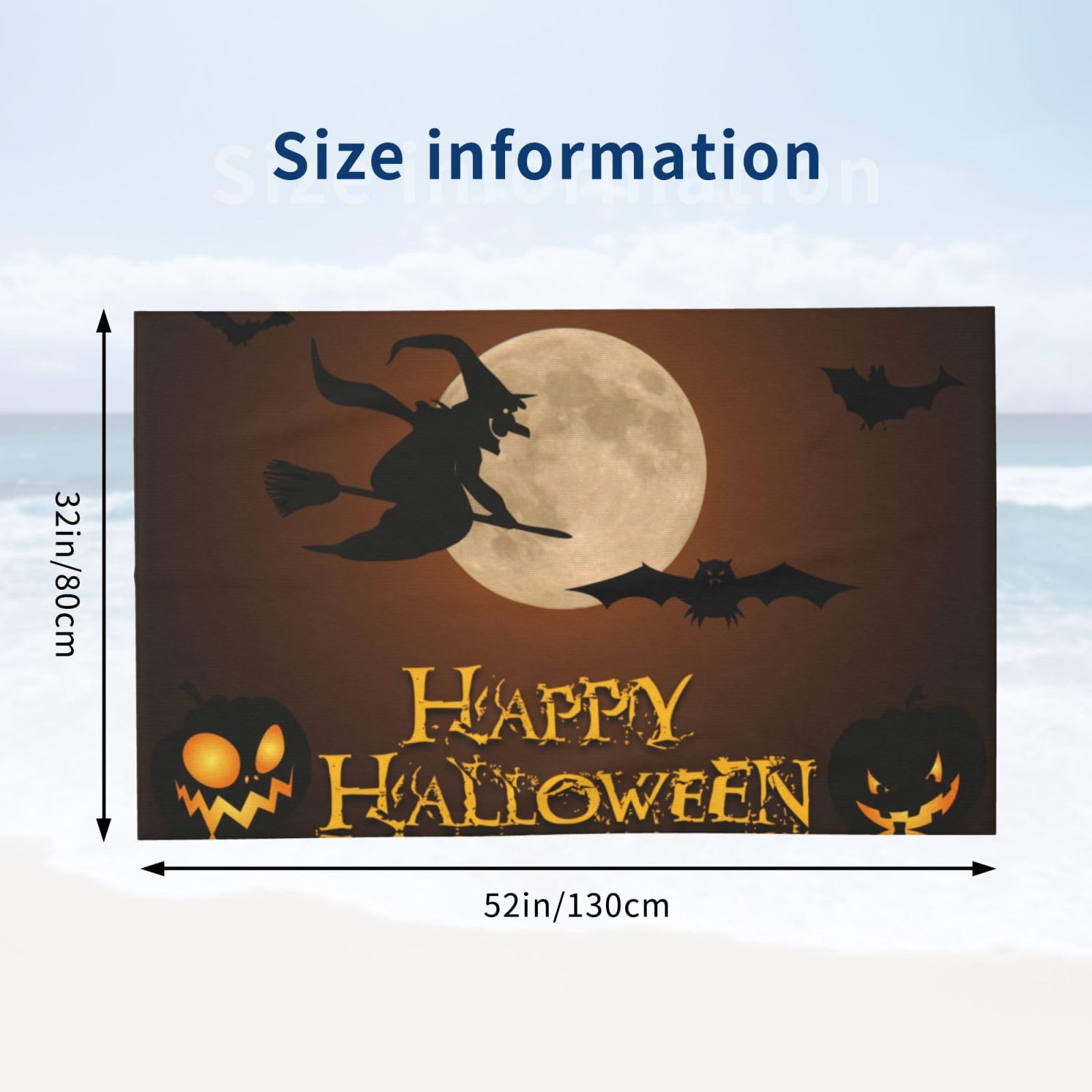LZRNWP Grande Serviette De Plage Sorcière D'halloween Serviette De Bain Séchage Rapide Légère Et Portable Serviette Microfibre XXL Idéale Pour Plage Piscine Voyage Vacances Yoga 90x180cm