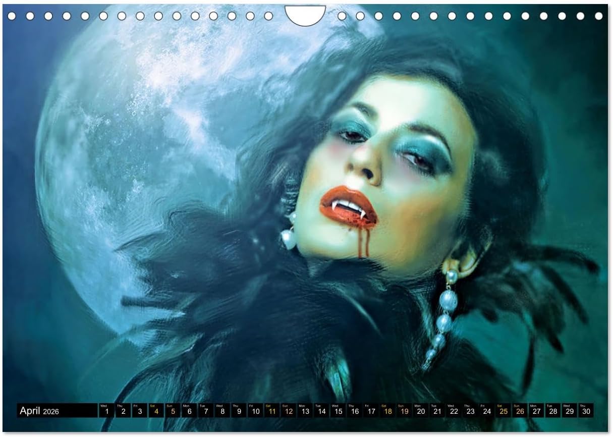 Vampires creatures of darkness, US-Version (Wall Calendar 2026 DIN A4 Landscape), CALVENDO 12 Month Wall Calendar