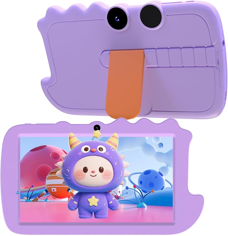 Kids Tablet, 7 inch Androrid Toddler Tablet for Kids 32GB ROM Kid Tablets, Google Certificated, Bluetooth, WiFi, Dual Camera, Parental Control Tablet with Case, Tablet for Learning, Purple