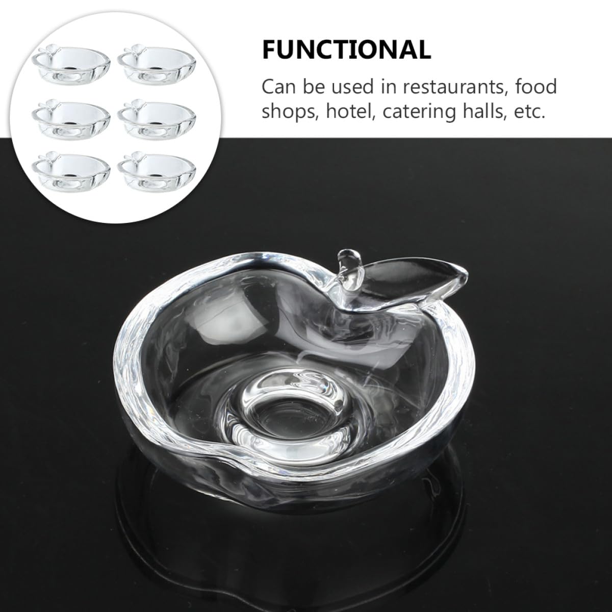 Assiette à Tremper Multifonction Petite Soucoupe, 6 Pièces en Verre