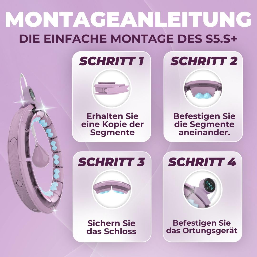 Swiss Activa+ Leiser Hula-Hoop-Reifen mit Taillentrainer