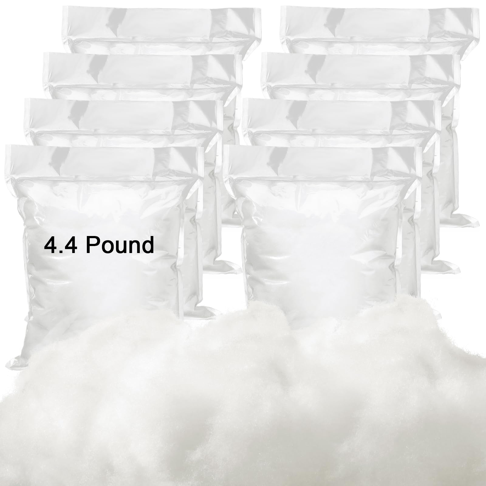 Woanger 4.4pound/ 70oz Polyester Polyfill Stuffing for Stuffed Animals Pillow Cushions Soft Cotton Poly Fiberfill Stuffing High Resilience Fiber for Couch Making Fluff Crafts Home Decors