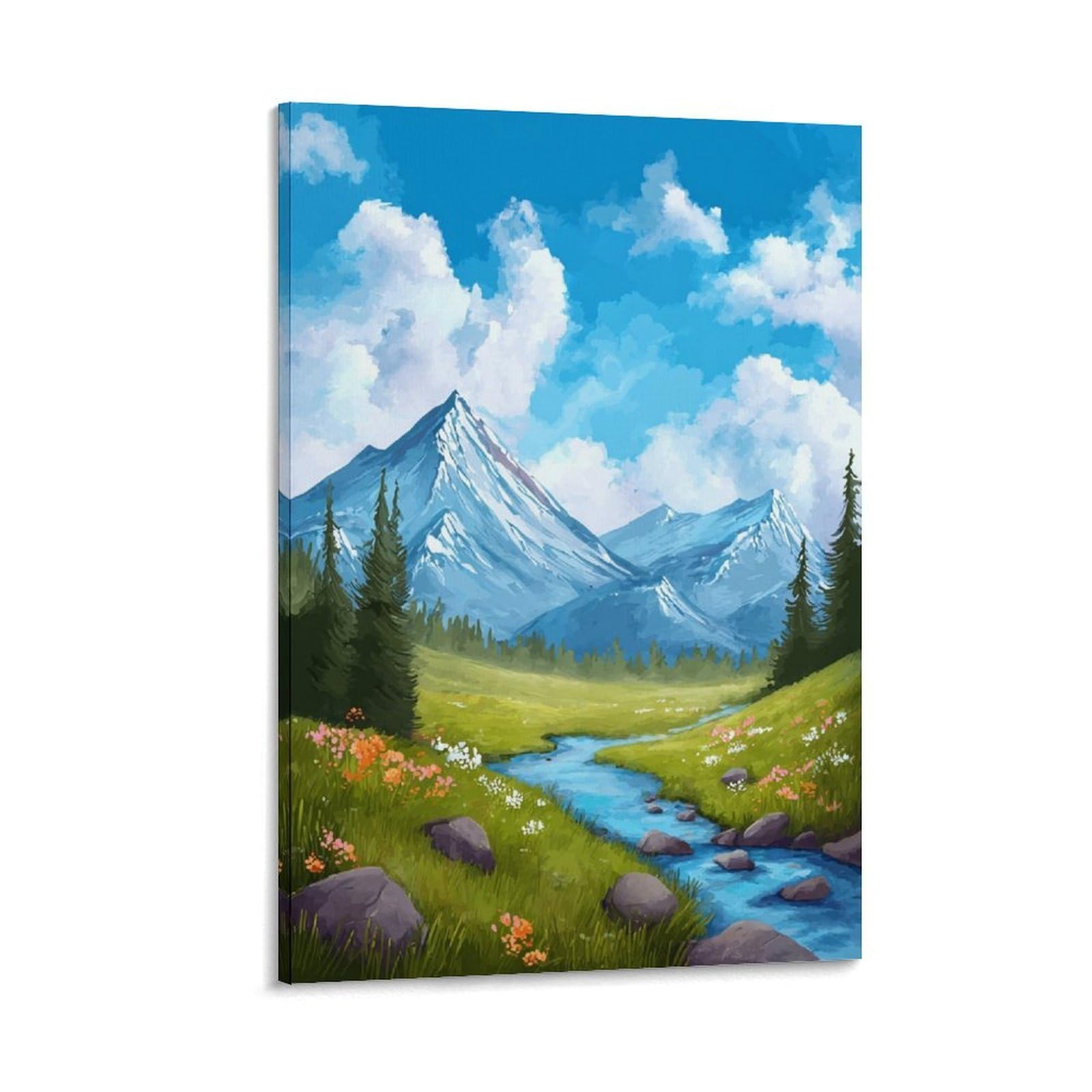 Glacier County Poster 24x36inch(60x90cm) Vintage Watercolor Canvas Art