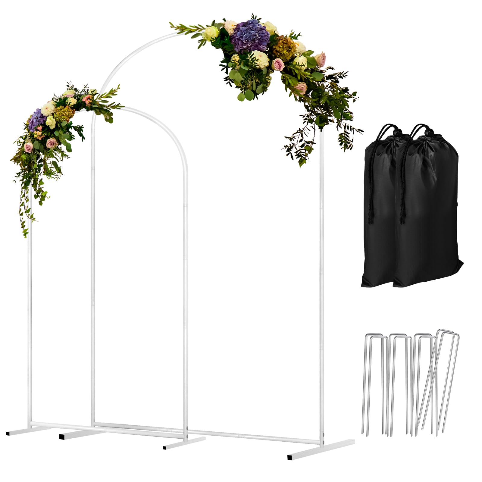 ***Similar*** Arch Backdrop Stand Set of 2 Metal Wedding Arch Stand 7.2FT & 6FT Balloon Backdrop Frame for Birthday Party Wedding Graduations, Holiday Ceremony - Ideal for Flowers and Garden Decor, White