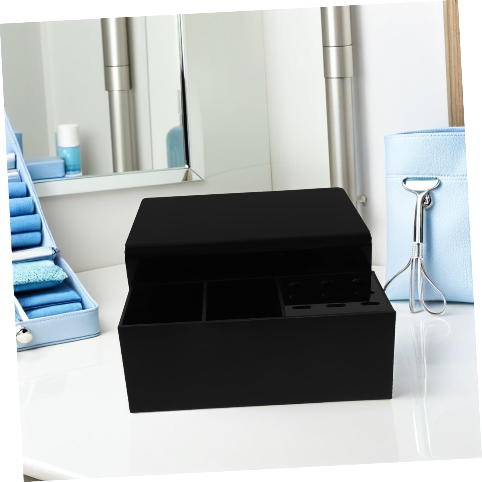 POPETPOP Organizador de Almohadilla para Pestañas Ergonómico y Desmontable con Soporte para Herramientas de Extensión Almacenamiento Estable para Salón y Profesional o Doméstico