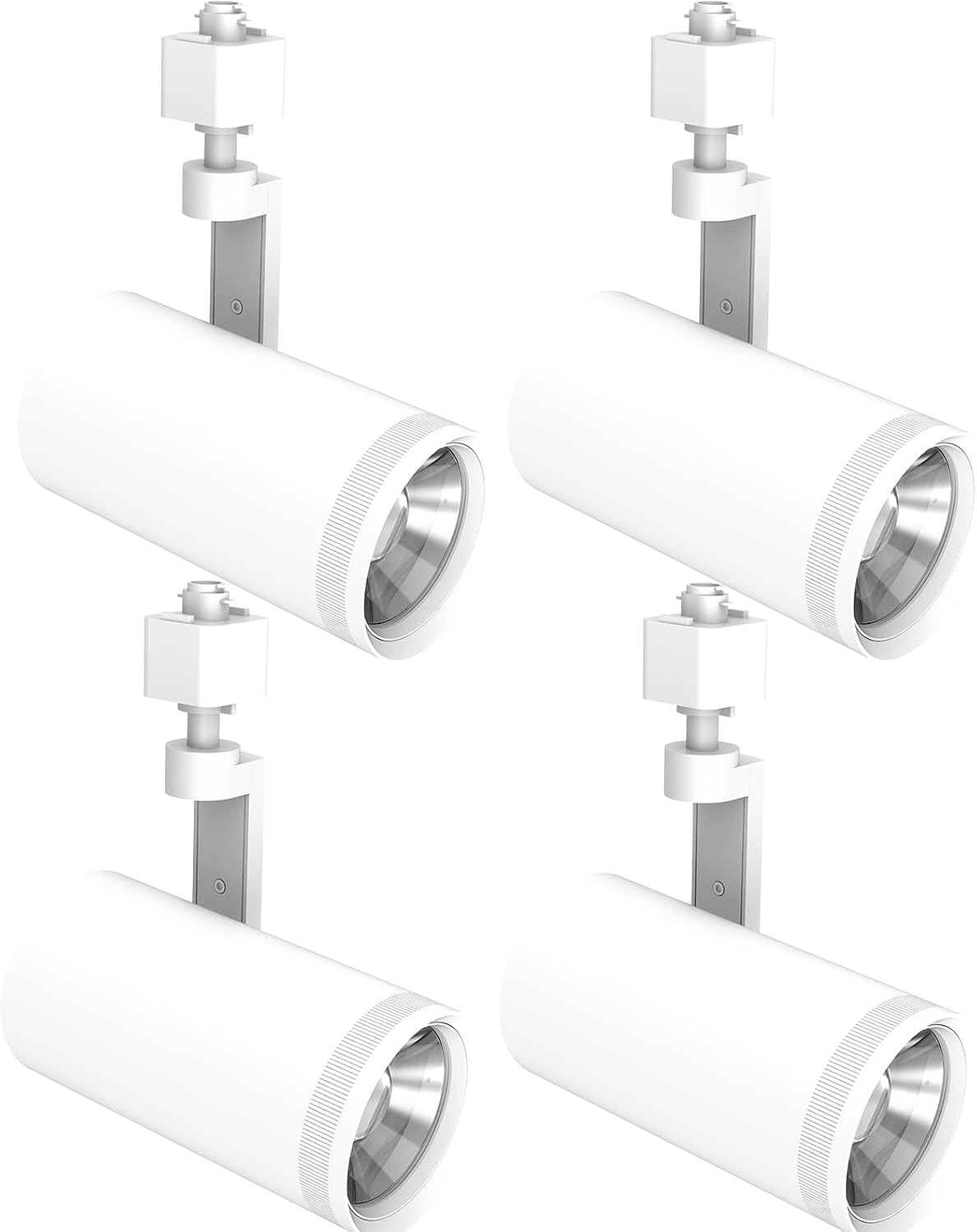 Commercial LED Track Lighting Head 30W/25W/20W Watt Tunable 2700K/3000K/3500K/4000K/5000K 5CCT 120V H Type Zoomable Track Light Heads for Store Shop Cafe,ETL Listed,Matte White,4 Pack