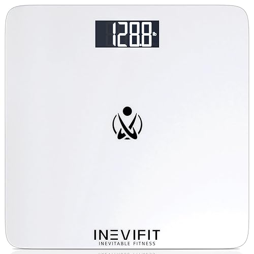 Miniatura 7 de INEVIFIT Báscula de baño, báscula digital de cuerpo de alta precisión, mide peso hasta 400 libras. Incluye baterías
