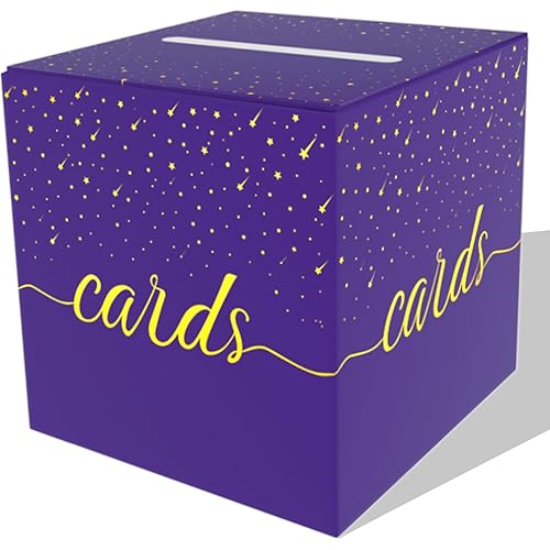 Purple Card Box, Wedding Party Card Storage Box, Used for Birthday, Baby or Bride, Graduation Ceremony, Retirement Ceremony, Anniversary Decoration Party Supplies