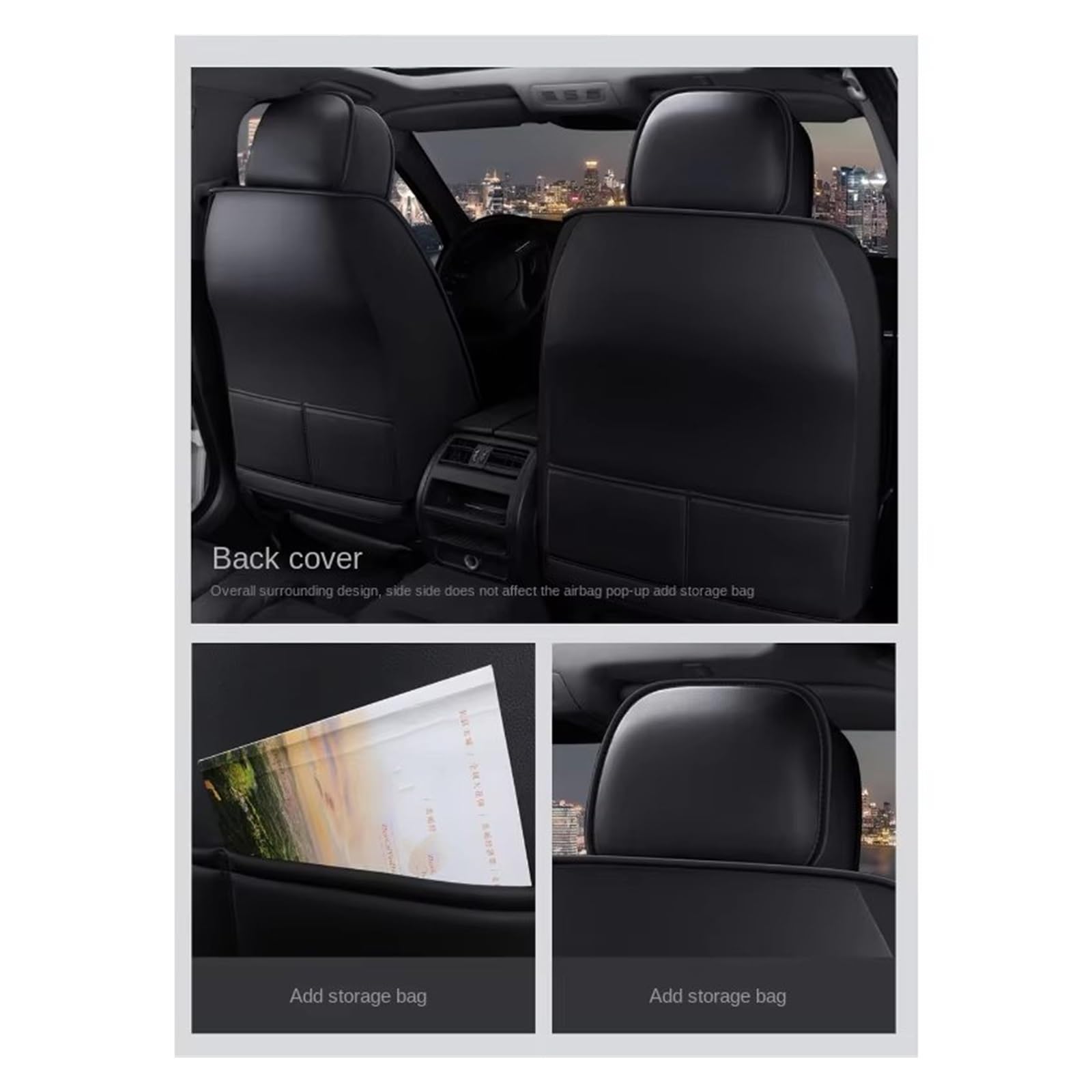 Set Coprisedili E Poggiatesta Per BMW Serie 5 - Anteriore, Compatibile Con E60, F10, G30 E Altri Modelli, Nero