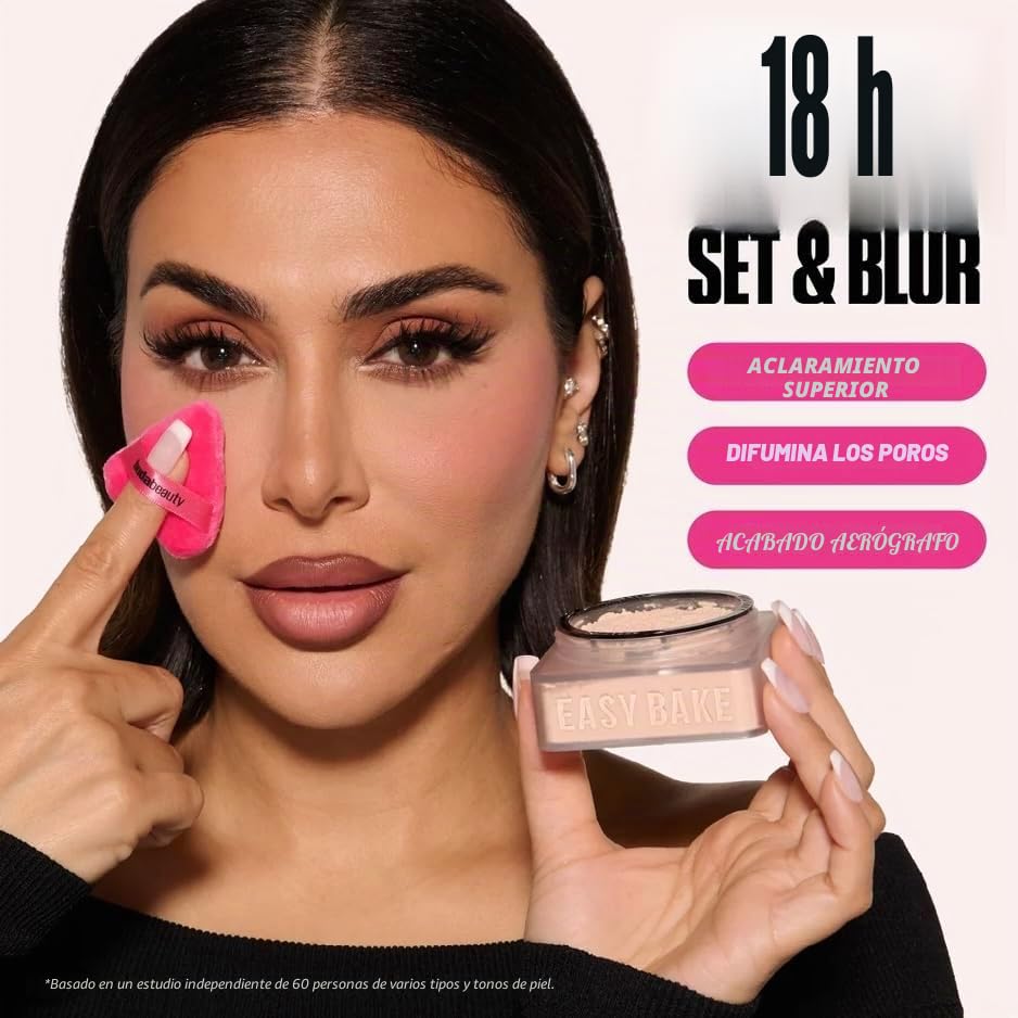HUDA BEAUTY Original | EASY BAKE | Loose Baking & Setting Powder | Polvos sueltos que fijan el maquillaje | 20 gramos (UBE BIRTHDAY CAKE., 20.00 g (Paquete de 1) | by BELLA