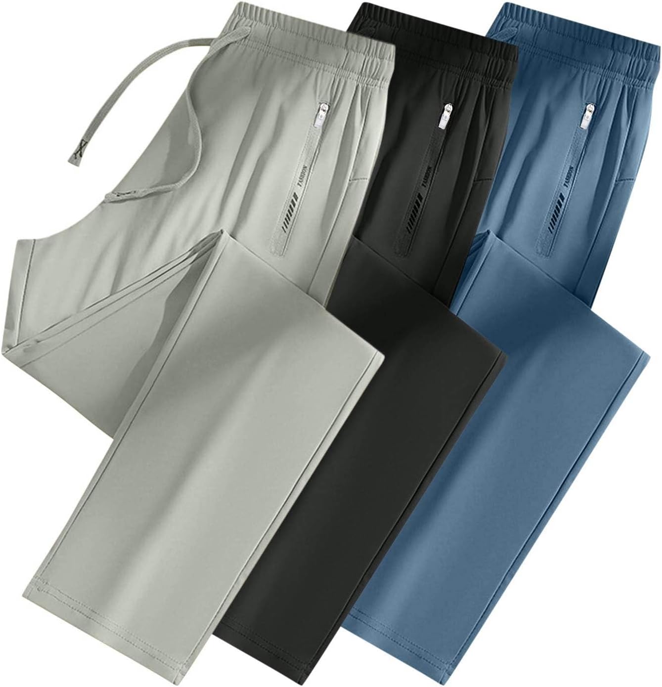 Golf Pants Women 3 Pack Pants for Women Stretch Plus Size Comfy Drawstring Hiking Golf Pant with Pockets Blues Small
