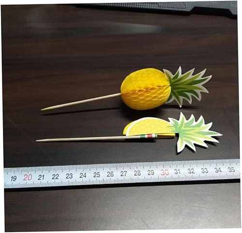 Miniatura 3 de SWOOMEY 100 piezas de decoración de piña para cupcakes de playa, decoración de pastel tropical, decoración de pastel de playa, decoración de pastel