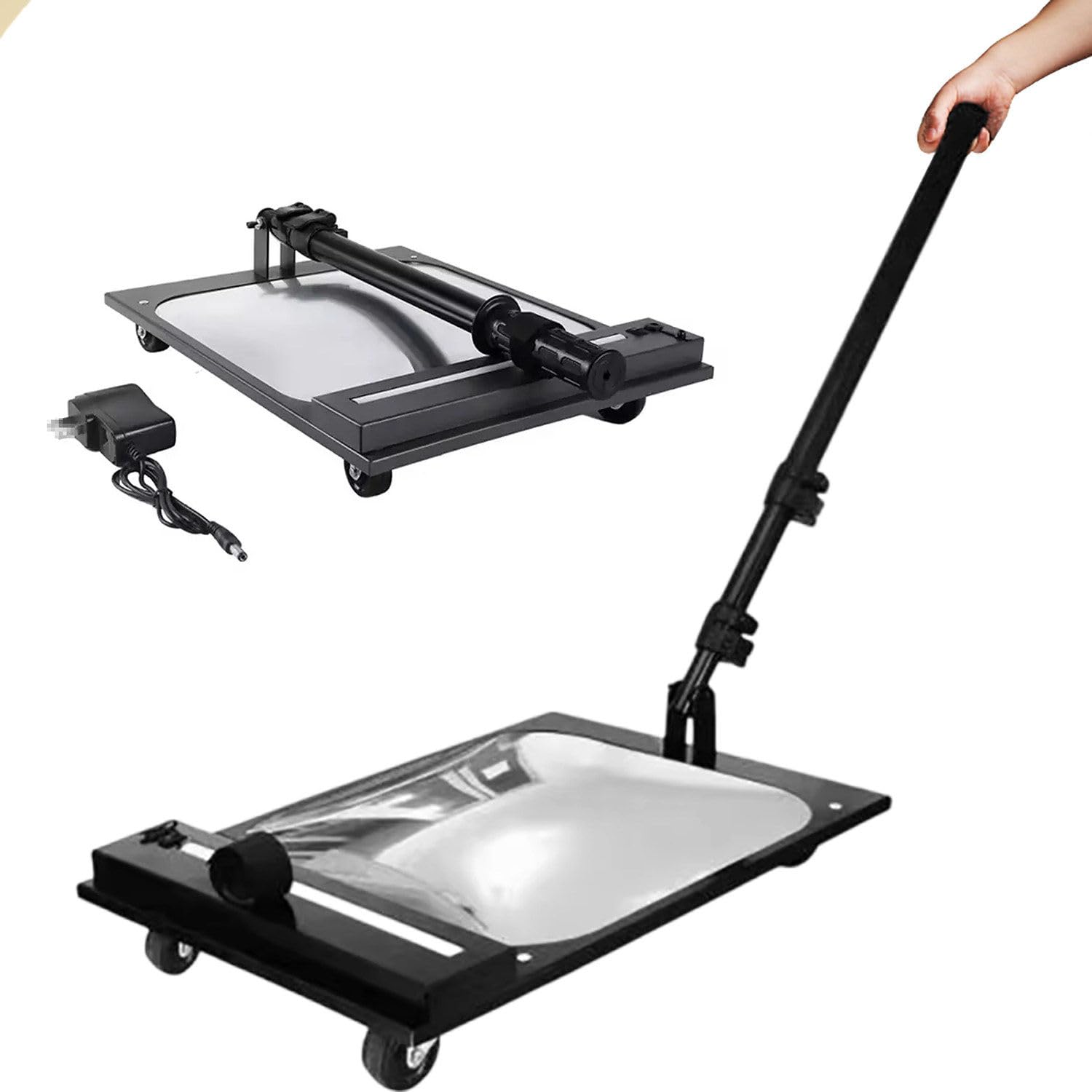 Espejo de inspección de vehículos con luz, 46 a 15.7 pulgadas, ajustable, recargable, para estacionamiento, seguridad, mantenimiento automático