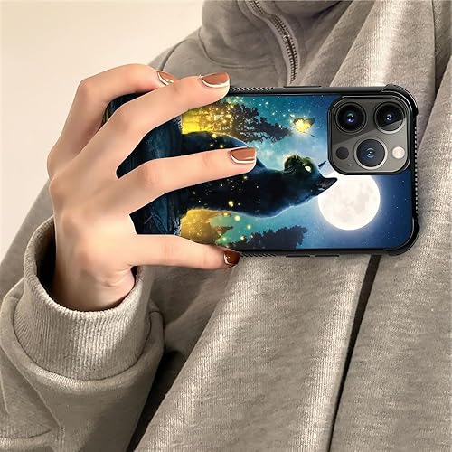 Miniatura 6 de ZHEGAILIAN Funda compatible con iPhone 15 Pro Max, fundas luminosas de mariposa Cat 15 Pro Max para niñas, TPU suave y esquinas reforzadas a prueba