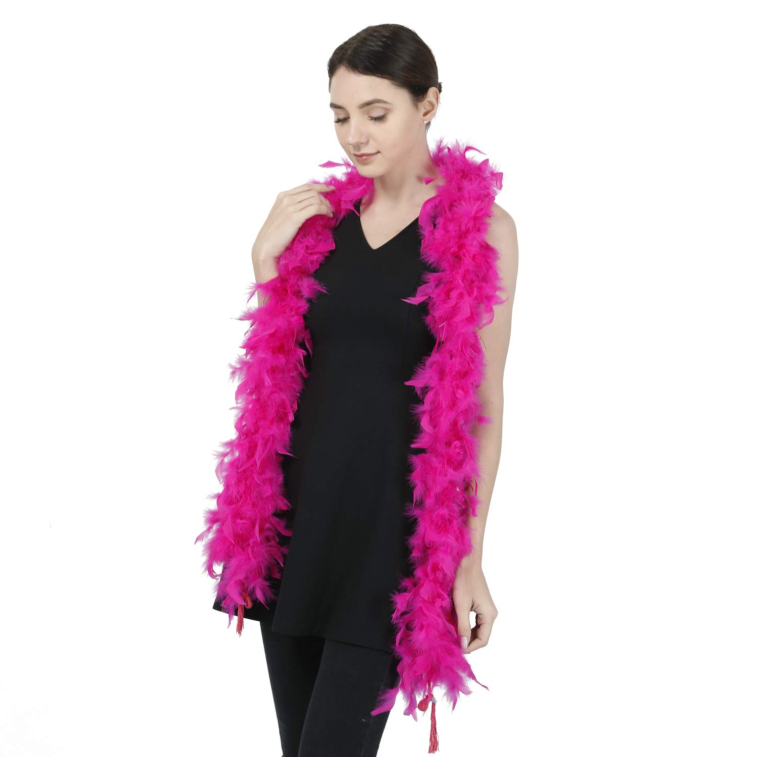 Ws&Wt40g 2 yards Turkey Chandelle Feather Boa for Adult Women Costume Accessory Dress Up Party Favors