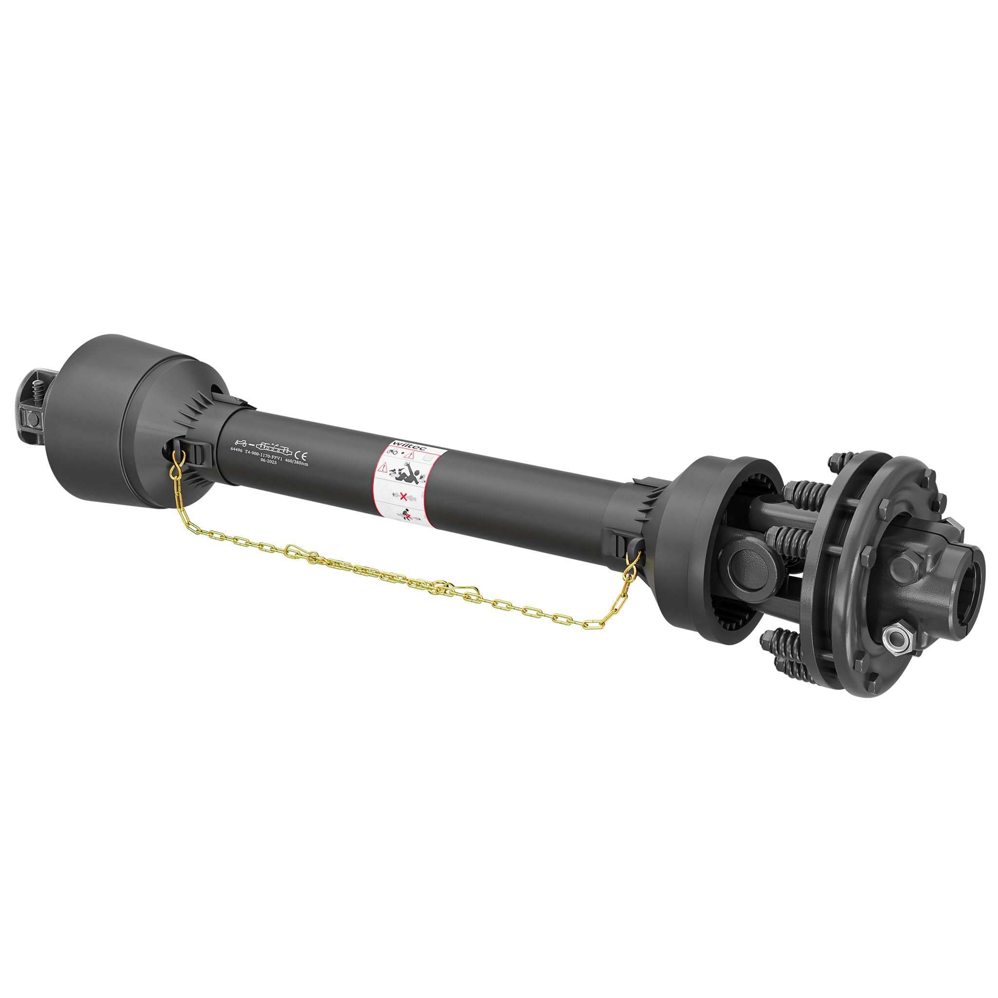 WilTec PTO Shaft T4 Drive Shaft 900-990mm 460Nm 540rpm, 40kW (55hp), 2x 1 3/8" 6 Teeth Tractor Attachment