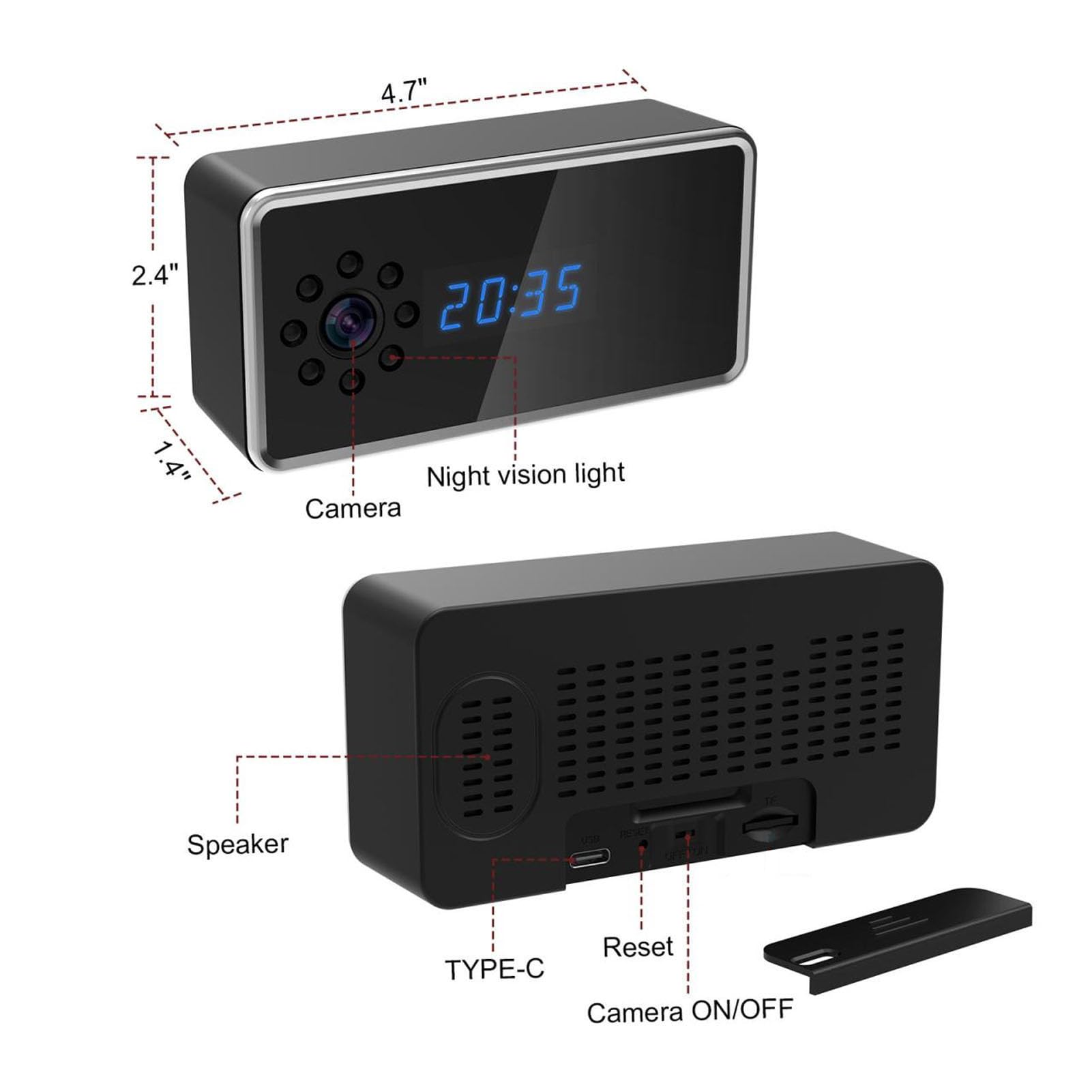 Jectse Caméra de sécurité Intérieure, Caméras de Nounou D'interphone Vocal Bidirectionnel, Caméras WiFi pour Animaux de Compagnie à Vision Nocturne 1080P avec Détection de Mouvement,