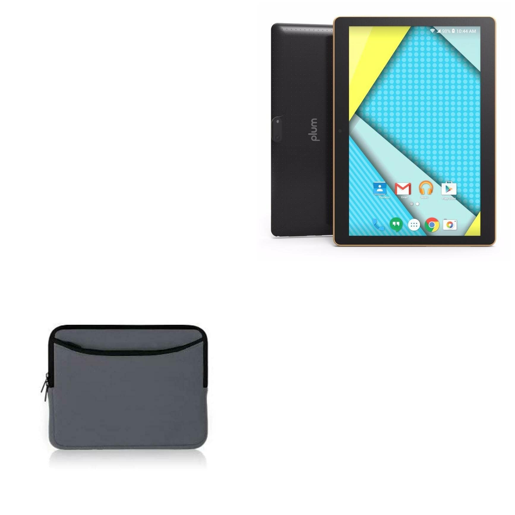 BoxWave Case Compatible with Plum Optimax 10 - SoftSuit with Pocket, Soft Pouch Neoprene Cover Sleeve Zipper Pocket for Plum Optimax 10 - Charcoal Grey