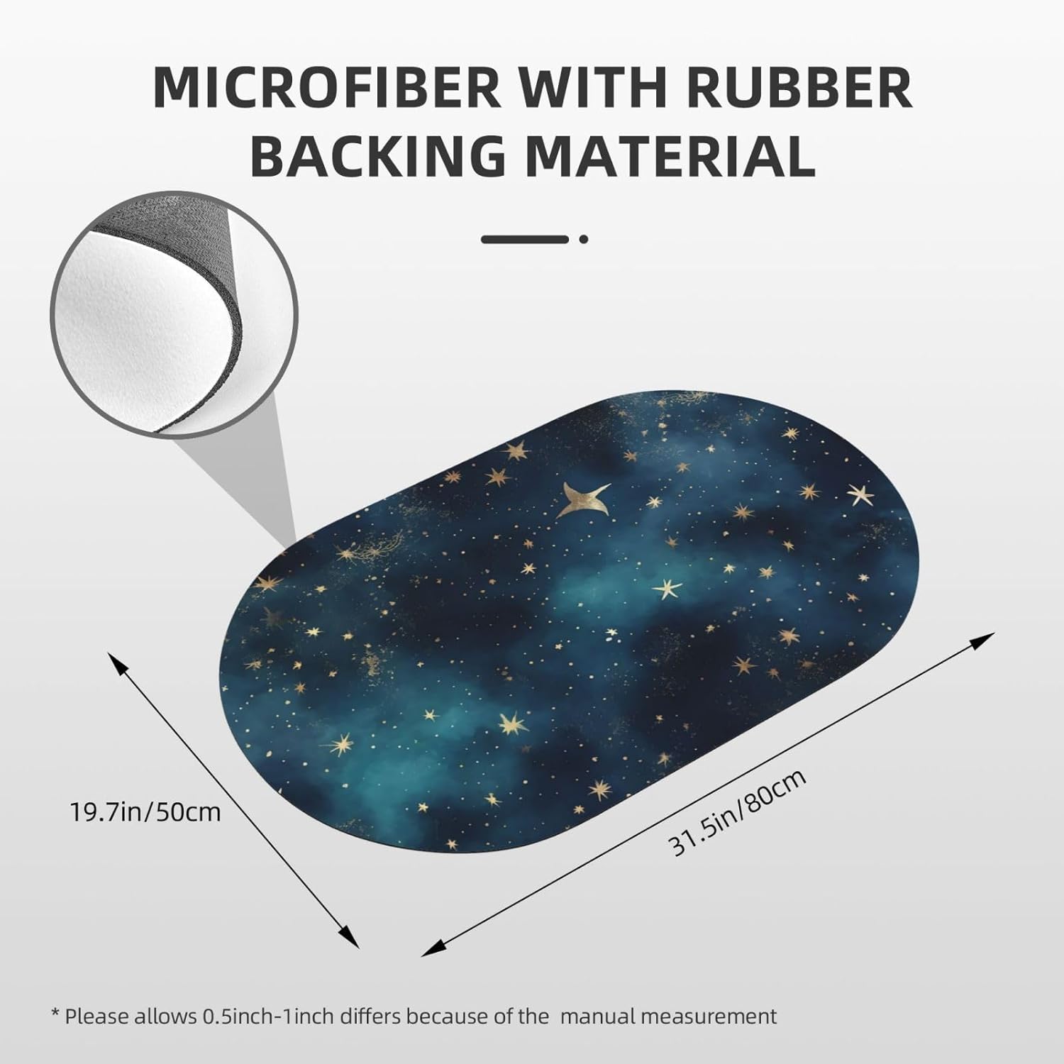 Stone Bath Mats Night Sky Stars Diatomaceous Earth Bath Mat Super Absorbent Bathroom Floor Mat Quick Drying Diatomite Shower Mat for Shower Bathtub Bathroom Accessory 19.7x31.5in