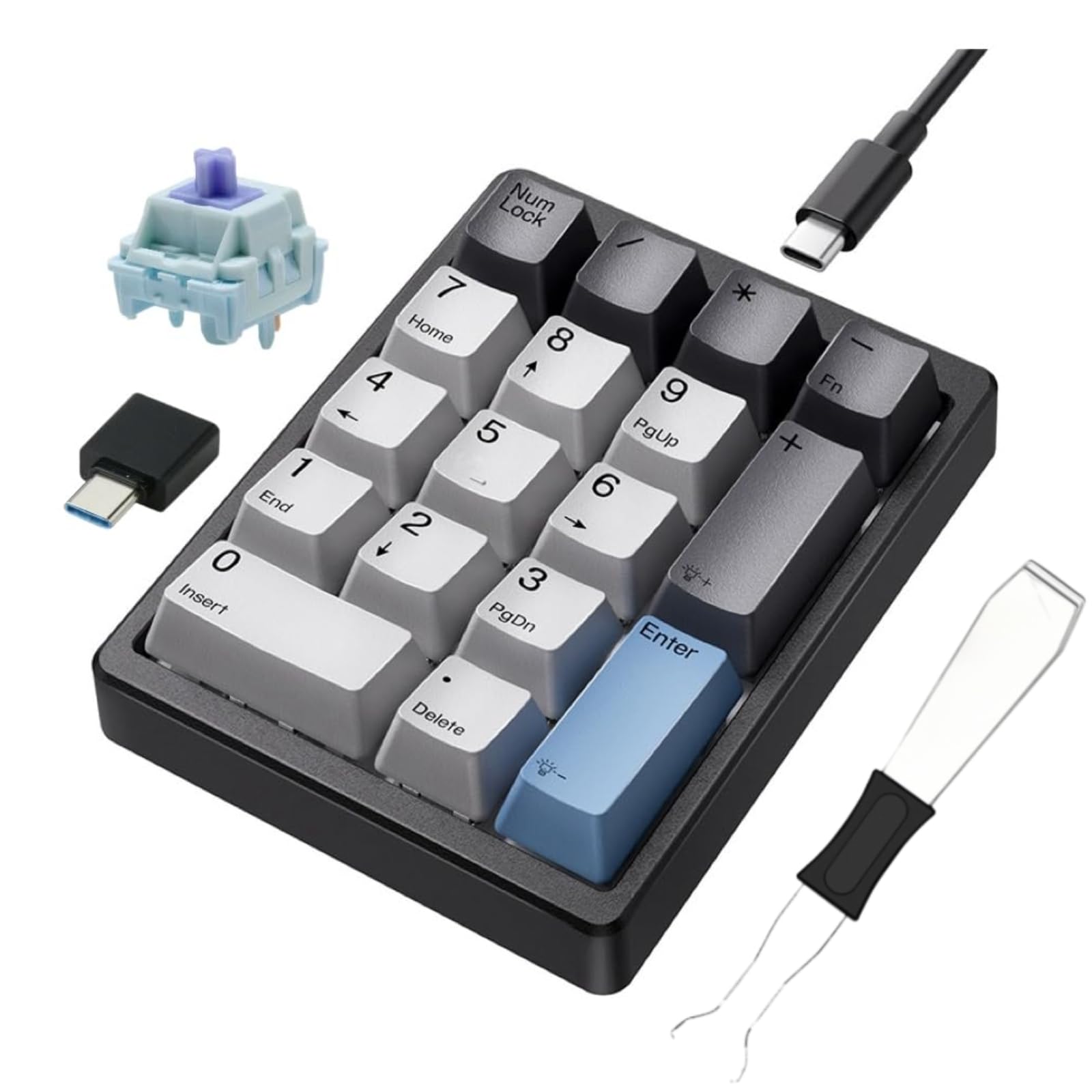 Amazon | メカニカルテンキー 17 キー 紫軸 QMK/VIA 対応