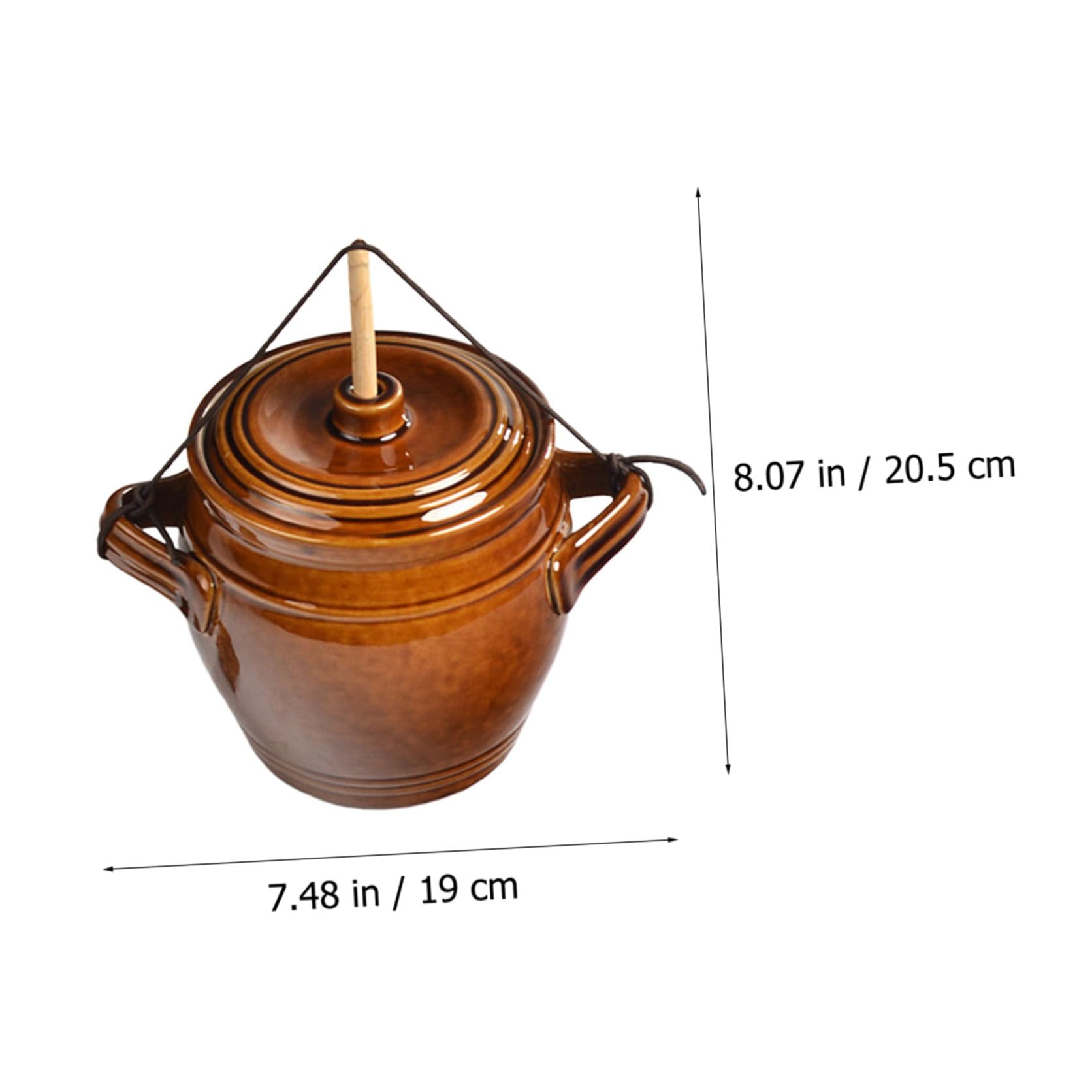 DOITOOL Keramik Pökeltopf 1,3l mit Luftdichtem Verschluss und Holzdeckel Kreative Aufbewahrung für Küche und Zuhause Stilvolles Design gegen Feuchtigkeit und Staub