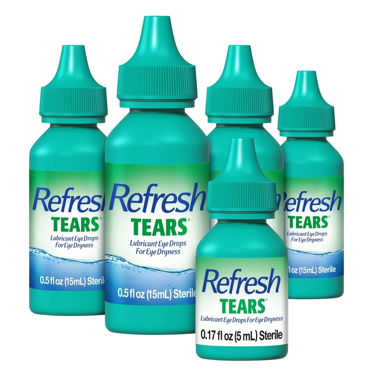 Refresh Tears Lubricant Eye Drops, Moisture Drops for Dry Eyes. 4- .5 fl oz. bottles