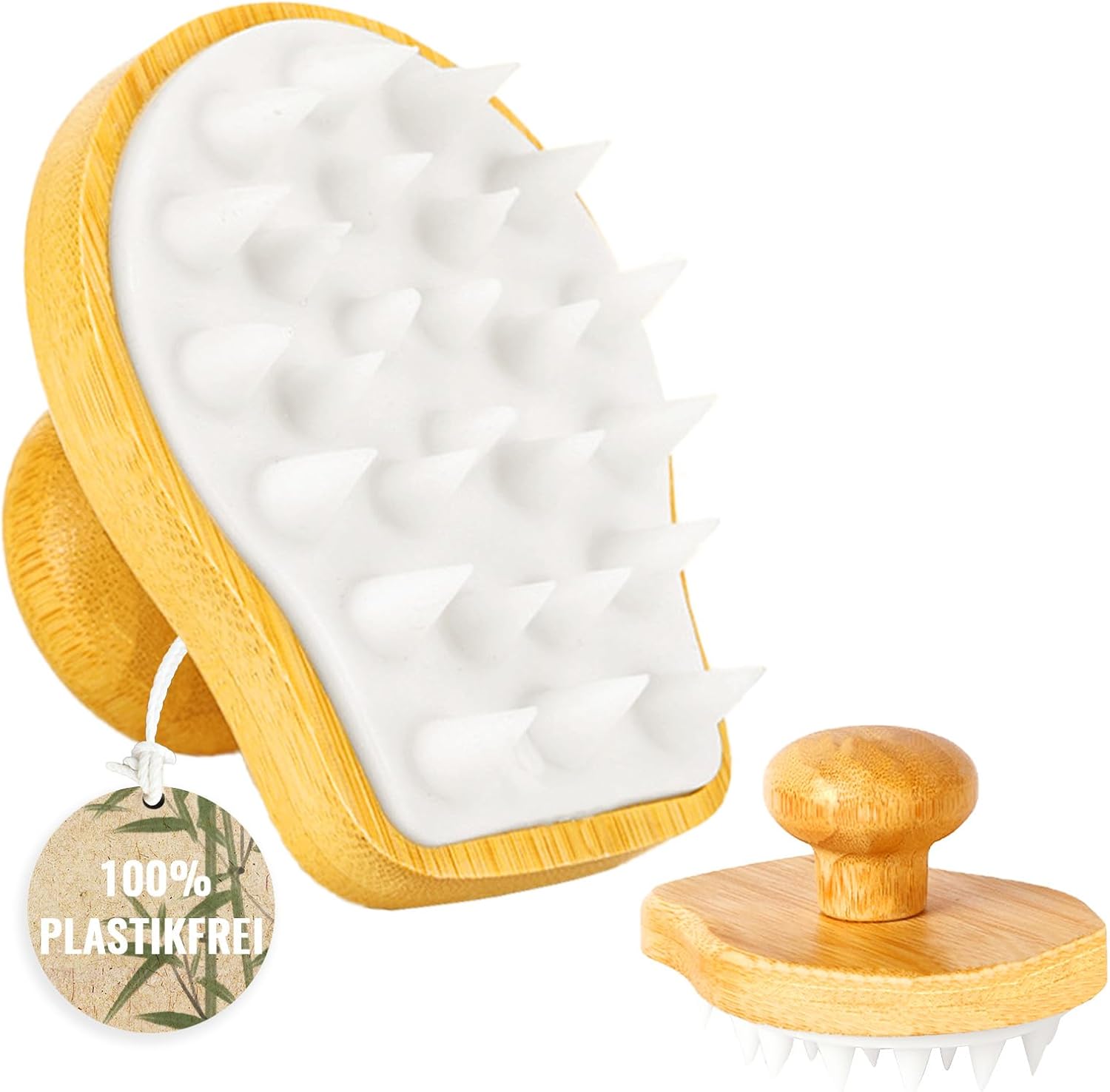 Sugeru® Scalp Massage Brush Massage – 100% Plastic-Free | Scalp Massager – Anti-Dandruff Effect – Hair Head Massage Spider Brush, Gadgets for Women, Hair Massage Brushes (White, 1 Piece)