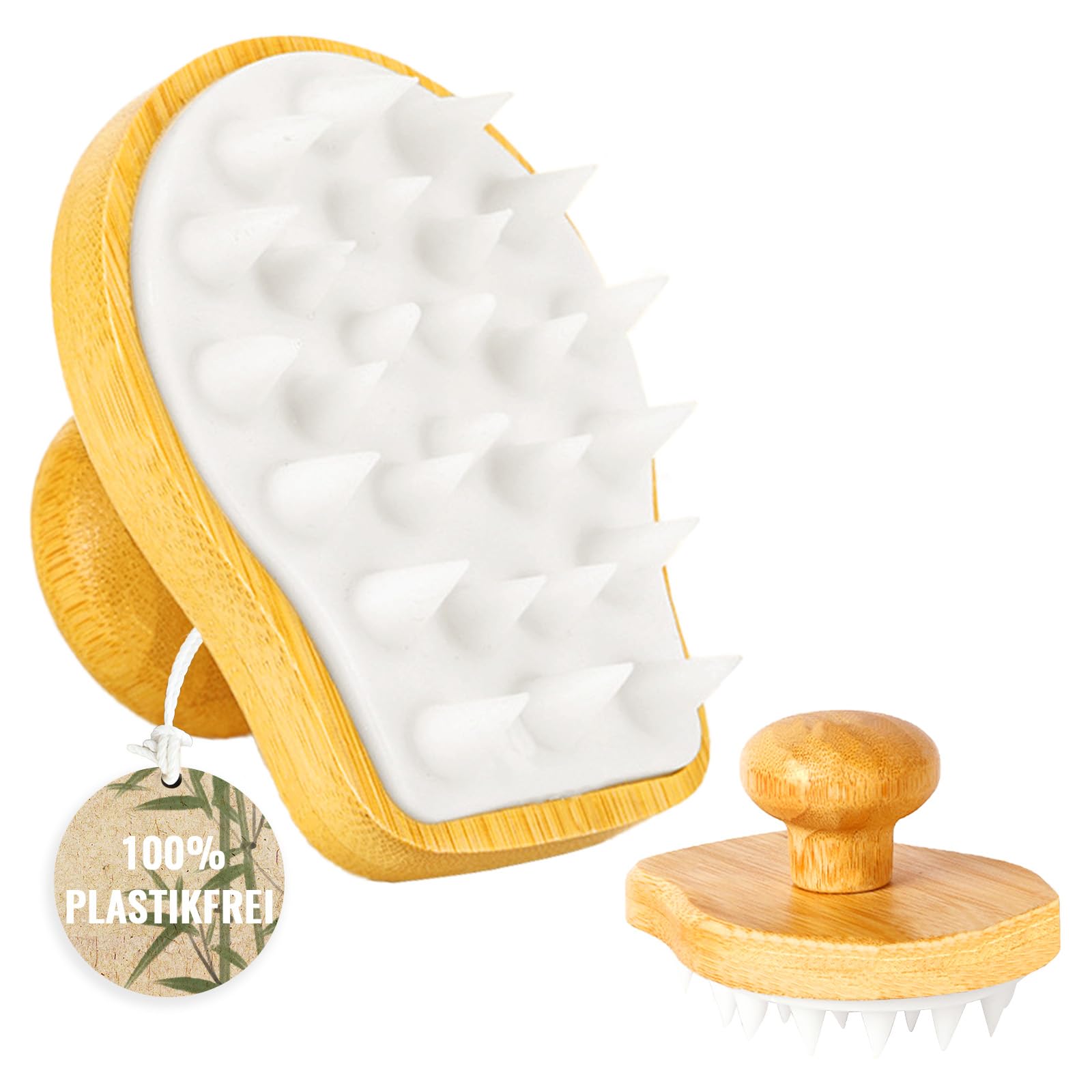 Sugeru® Scalp Massage Brush Massage - 100% Plastic-Free | Scalp Massager - Anti-Dandruff Effect - Hair Head Massage Spider Brush, Gadgets for Women, Hair Massage Brushes (White, 1 Piece)