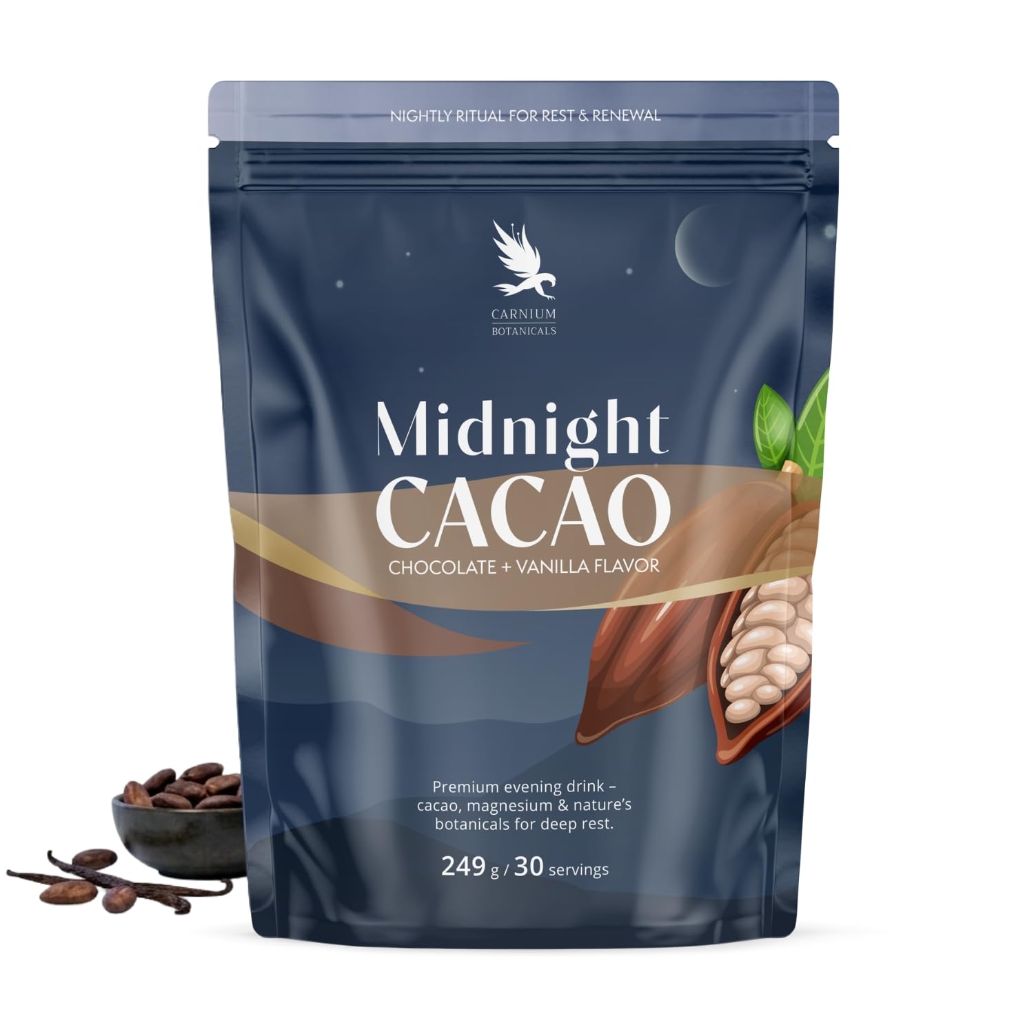 Carnium Botanicals Midnight Cacao – Kakao w Proszku, 249 g