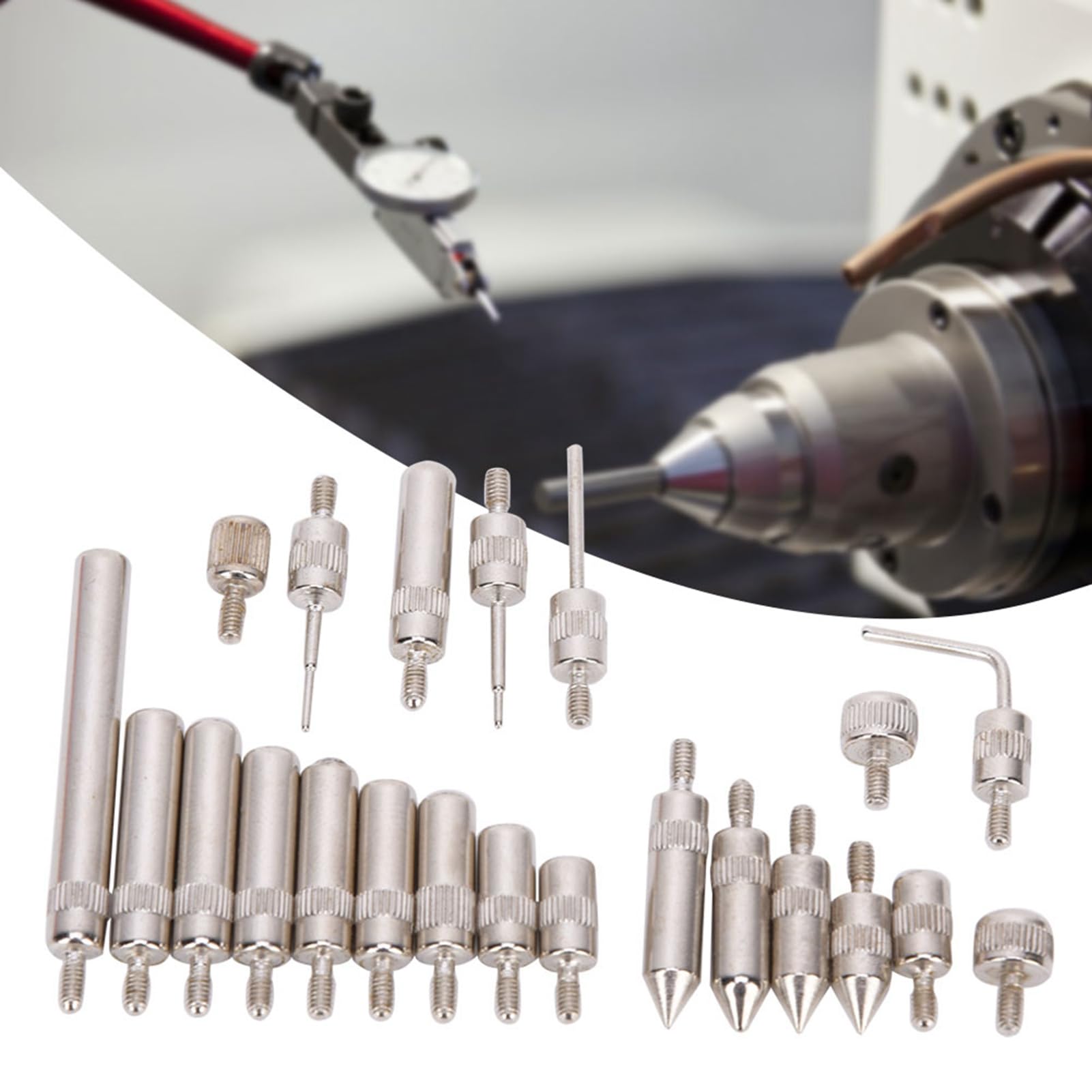 22 Pcs Pointed Tip Dial Indicator Replacement Measuring Point Tip Set for Most Dial Indicators 22 Different Points Fine Craftsmanship