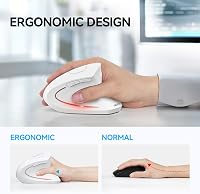 TECKNET Ergonomikus Vezeték Nélküli Egér Bluetooth 5.0 4800 DPI Laptop PC Mac 5