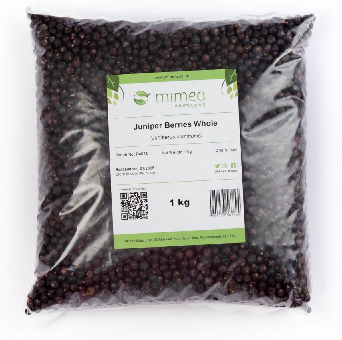 Mimea Juniper Berries Whole (Italian) | 5kg | Quality Ingredients | Great for Gin Distilling | Natural | No Additives | Herbal Remedy